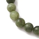 Женские эластичные браслеты из натурального китайского нефрита с круглыми бусинами BJEW-TA00282-4
