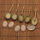 25x18mm Oval Dome Clear Glass Cover & Antique Bronze Iron Hair Bobby Pin Setting Base Sets DIY Hair Jewelry DIY-X0072-1