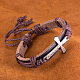 Унисекс модные браслеты кожаный шнур BJEW-BB15556-A-9