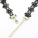 Gothic Style Vintage Lace Choker Necklaces with Triangle Alloy Enamel Pendants NJEW-R227-50-5