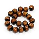 Handmade Gold Sand Lampwork Double Colour Round Beads Strands LAMP-L033-06-2
