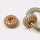 Brass Cubic Zirconia Beads ZIRC-D022-03RG-1