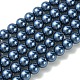 Brins de perles rondes en verre teinté écologique HY-A002-8mm-RB069-1