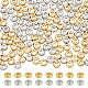 DICOSMETIC 120pcs 2 Color Flat Round Spacer Beads Fancy Cut Round Beads Platinum and Golden Beads 4mm Disc Beads Brass Spacer Beads for Jewelry Making KK-DC0003-61-1