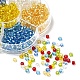 Perles de rocaille rondes en verre 7 couleurs SEED-YW0001-24C-01-4