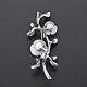 Branch and Flower Natural Shell Brooch Pin G-N333-008A-RS-4