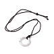 Natural Howlite Ring Pendant Necklace with Nylon Cord for Women NJEW-F306-02F-3