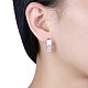 925 Sterling Silver Stud Earrings EJEW-BB30422-BK-3