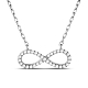 TINYSAND 925 Sterling Silver Rhinestone Infinity Pendant Necklaces TS-N143-S-173-1