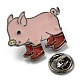 Schwein in Regenstiefeln Emaille Pins JEWB-C021-01B-3