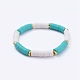 Bracelets élastiques faits à la main de perles heishi en pâte polymère BJEW-JB05091-2
