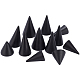FINGERINSPIRE 12 Pcs Wooden Cone Ring Holders 6 Different Size Finger Ring Display Stands Black Ring Cone Organizer Holders DIY Craft Wooden Cone Jewelry Display Storage RDIS-FG0001-17-1