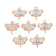 Transparent Faceted Glass Connector Charms GLAA-T021-25D-RS-1