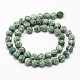 Brins de perles rondes en jaspe tache verte naturelle G-D678-12mm-2