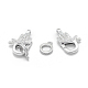 Rhodium Plated 925 Sterling Silver Lobster Claw Clasps STER-L055-066P-2