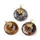 Donut/pi disco colgantes de piedras preciosas naturales PALLOY-JF00509-1