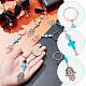 Ahadermaker 20pcs 5 perles de pierres précieuses mélangées de style et perles de turquoise synthétique porte-clés KEYC-GA0001-05-3