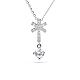 TINYSAND Chic Sterling Silver CZ Hearts Pendant Necklaces TS-N031-S-16-1