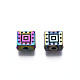Rack Plating Rainbow Color Alloy Beads PALLOY-S180-357-2