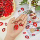 SUPERFINDINGS About 240Pcs Acrylic Linking Rings 4 Styles Red Oval Twist Link Chain Rings Opaque Quick Link Connectors for Earring Necklace Jewelry Eyeglass Chain DIY Craft Making OACR-FH0001-034-3