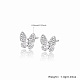 Butterfly Rhodium Plated 925 Sterling Silver Micro Pave Cubic Zirconia Stud Earrings DX6488-1-3