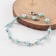 Cristal perlas perlas tobilleras AJEW-AN00132-02-1