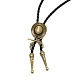 Плоское круглое ожерелье с пистолетом laria для мужчин и женщин NJEW-WJ0011-08AB-2