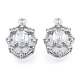 Brass Micro Pave Clear Cubic Zirconia Charms KK-N216-562P-2