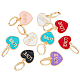DICOSMETIC 12Pcs 6 Colors Heart with Word Love Enamel Dangle Leverback Earrings EJEW-DC0001-26-3