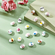 Superfindings 40 pz 10 stili fiore di ceramica stampato perline 17x13mm fatti a mano girasole perline di porcellana ovale famiglia rosa perline stile distanziatore perline per gioielli fai da te che fanno PORC-FH0001-08-4
