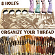 8-позиционные деревянные лотки для хранения ниток для вышивания TOOL-WH0056-022-5