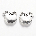Tibetan Style Alloy Fruit Charms, Apple, Cadmium Free & Lead Free , Antique Silver, 10x10.5x2mm, Hole: 2mm
