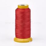 Полиэфирная нить, для заказа тканые материалы ювелирных изделий, красные, 1 мм, около 230 м / рулон