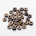 Perles de noix de coco, donut, brun, 9 mm de diamètre, Trou: 2.5mm, environ 2200 pcs / 500 g