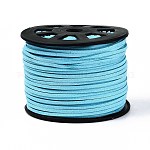 Cordón de gamuza sintética ecológico, encaje de imitación de gamuza, el cielo azul, 3.0x1.4mm, alrededor de 98.42 yarda (90 m) / rollo