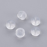 Silicone Ear Nuts, Earring Backs, 4x5mm, Hole: 1mm