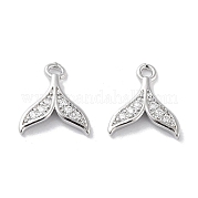 Brass Micro Pave Clear Cubic Zirconia Charms KK-F871-33P