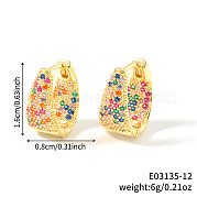 U-образные серьги-кольца из латуни с кубическим цирконием YK3626-5