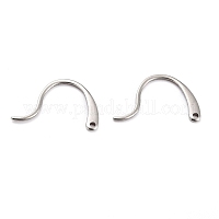 Eco-Friendly Plastic Earring Hooks, with 304 Stainless Steel Beads and  Horizontal Loop, Round, Silver, 15.5x8x0.7mm, Hole: 1.2mm, 24 Gauge, Pin:  0.5mm