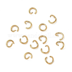 Anneaux ouverts en acier inoxydable 304, ronde, placage ionique (ip), véritable 18k plaqué or, 4x0.7mm, 21 jauge, diamètre intérieur: 2.7 mm