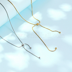 Colliers lariat à chaînes serpent en acier inoxydable 304, or, 25.20 pouce (64 cm)