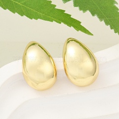 Aretes en forma de lágrima de latón chapado en rejilla, real 18k chapado en oro, 18x11.5mm