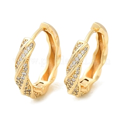 Orecchini a cerchio in ottone con zirconi cubici trasparenti&nbsp;EJEW-Q016-19G