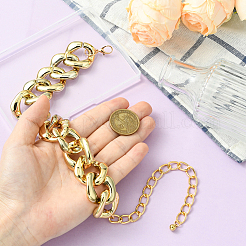 1 collana girocollo con catena cubana in alluminio massiccio per donna&nbsp;NJEW-SP0001-11LG