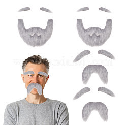 4 sac 2 styles de barbe de Père Noël en polyester&nbsp;AJEW-CA0004-95