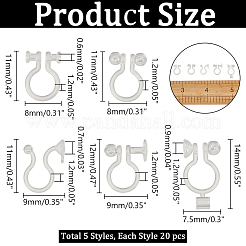 100 paio di orecchini a clip in plastica con 5 stili&nbsp;KY-AR0001-30
