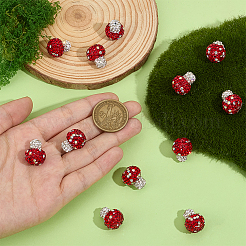 12 Stück handgefertigte Strassperlen aus Polymer-Ton&nbsp;CLAY-OC0001-06