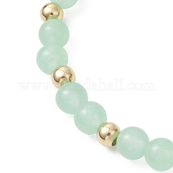 Braccialetti elastici in giada malese naturale e tinta e perline in acciaio inossidabile 304 per le donne&nbsp;BJEW-JB13211
