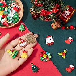 48pcs 12 Arten Weihnachtsthema-undurchsichtige Harzanhänger&nbsp;RESI-SC0005-66