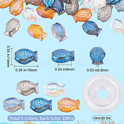 Kit fai da te per realizzare braccialetti elastici a forma di pesce&nbsp;DIY-SC0020-12A